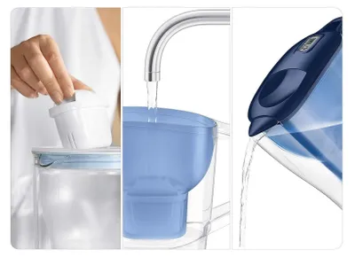 Produktbild von Brita Aluna, Pitcher-Wasserfilter, 1,4 l, Transparent, Blau