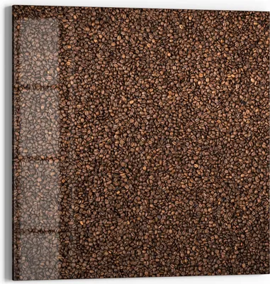 Produktbild von DEQORI Glasbild Echtglas 50x50 cm 'Kaffeebohnenmeer' Wandbild Bild modern Deko