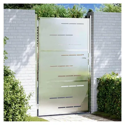 Produktbild von Gartentor aus Edelstahl 100x125 cm mit Riegelschlössern, wetterfest für sicheren Zugang zum Außenbereich, modernes Design