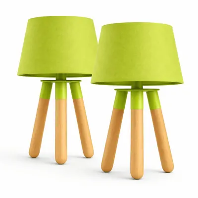 Produktbild von Tischlampe 2er Set Tischleuchte Schreibtischlampe Nachttischlampe Lampe grün