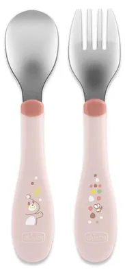 Image de Chicco 00016102150000 Couverts pour jeunes enfants Couverts pour jeunes enfants Rose Acier inoxydable