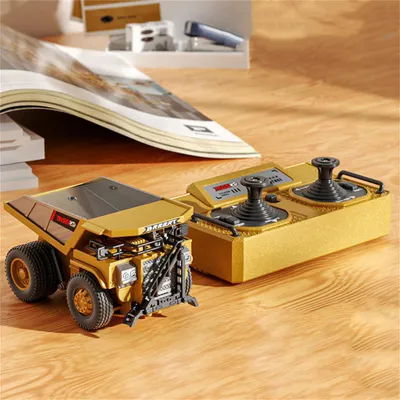 Produktbild von Mini RC Muldenkipper 1:64 2,4G, App & Fernbedienung, LED & Sound, Baustellenfahrzeug Modell, Desktop Spielzeug, RTR, Typ: Muldenkipper