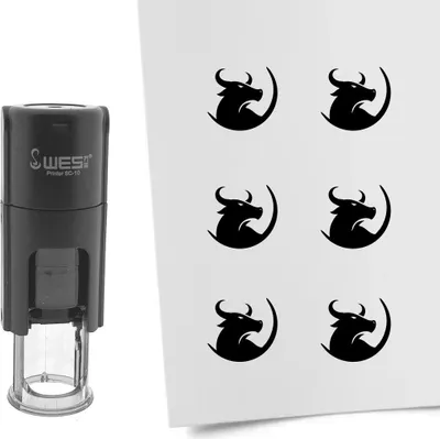 Produktbild von CombiCraft Selbstfärbender Stempel 'Stier' in der Farbe Schwarz, Ø10mm