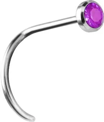 Produktbild von Karisma Nasenstecker Titan G23 Mit Kristall Elements Nasenpiercing - Amethyst
