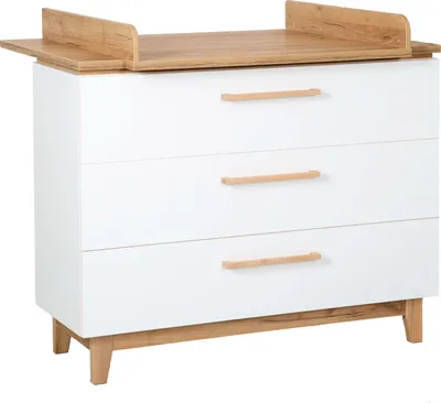Produktbild von roba Wickelkommode mit Wickelansatz 'Finn' mit Schubladendämpfung, 3 Schubladen, Wickelhöhe 94 cm