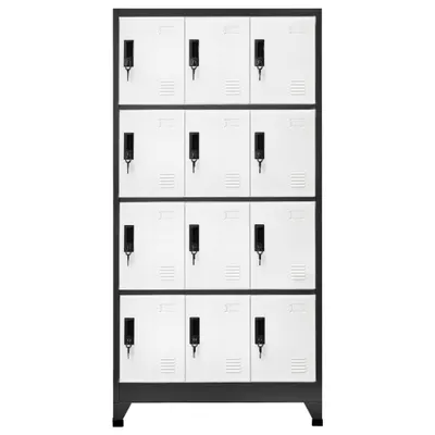 Produktbild von vidaXL Schließfachschrank Anthrazit und Weiß 90x45x180 cm Stahl