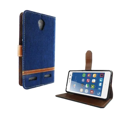 Produktbild von Tasche für ZTE Blade L7 Jeans Cover Handy Schutz Hülle Case Blau