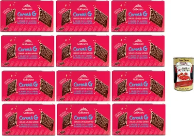 Produktbild von Galbusera Cereali G extra dunkle Schokoladencracker, crackers mit Durchstöre mit aufem Reis 12x 150g + Italian Gourmet polpa 400g