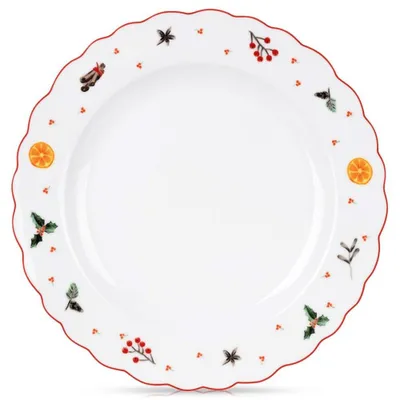 Image de Orion | Assiette à dessert de Noël porcelaine blanche 20 cm