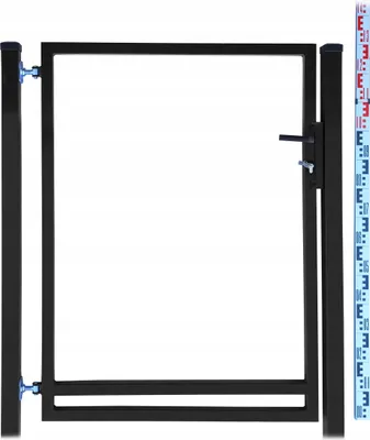 Produktbild von Gartentor - Rahmen für Zaunlatten und Paneele 130 cm Schwarz RAL9005 + PFOSTEN Zaunlatten