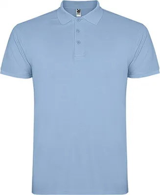 Image de Roly PO6638 | Polo Star homme, Piqué - Couleur : Sky Blue 10 - Taille : XXL