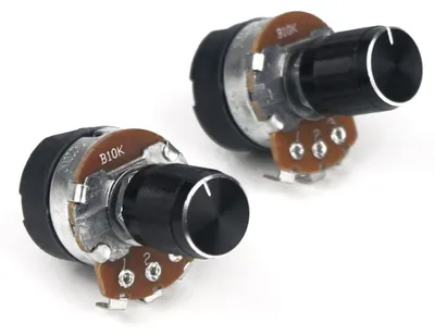 2 St. 10K Ohm Potentiometer mit Ein/Aus-Schalter + Knöpfe