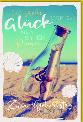 Produktbild von Geburtstag - Glückwunschkarte im Format 11,5 x 17 cm mit Umschlag