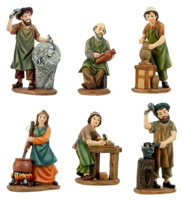 Figur-Set Belen, Kunstharz, handbemalt, 11 cm, Weihnachten