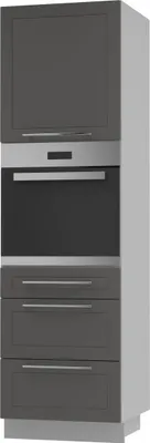 Produktbild von Backofenschrank Kvantum Q-D14/RU/3A Vollauszug 60cm Korpus- & Frontfarbe wählbar,graphit matt,grau