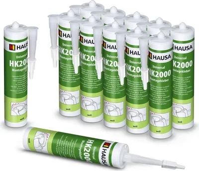 Produktbild von HAUSA High-Tack Montagekleber HK2000 Baukleber für Styropor Leisten 12 x 310ml