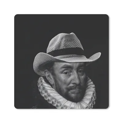 Produktbild von MuchoWow® Mauspad Mousepad Porträt von Wilhelm I. - Adriaen Thomasz - Schwarz und Weiß 20x20 cm - Mousepads - Maus Mat - Pad - Mausunterlage - Desk Mat - Bureauartikeln