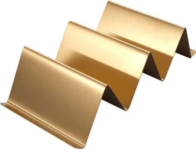 Produktbild von Taco Halter glatte Oberfläche Praktische Edelstahl Mexikanische Lebensmittelausstellungsständer Haushaltsvorräte-Golden