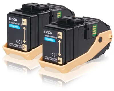 Image de Cartouche de toner cyan Epson (lot de deux) - 7 500 pages - Cyan - 1 pièce