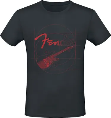 Produktbild von Fender T-Shirt Herren Red Guitar schwarz Band-Merch, Bands 100% Baumwolle 3XL