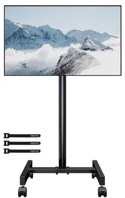 Image de Support TV mobile sur roulettes - 13 à 49 pouces - Jusqu'à 20 kg - Réglable en hauteur
