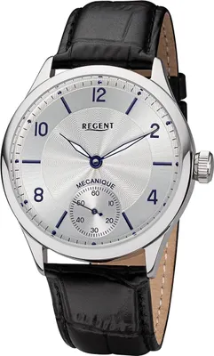Immagine prodotto di Regent cinturino in pelle orologio da uomo GM-2118 orologio da polso a carica manuale cinturino in pelle nera D2URGM2118
