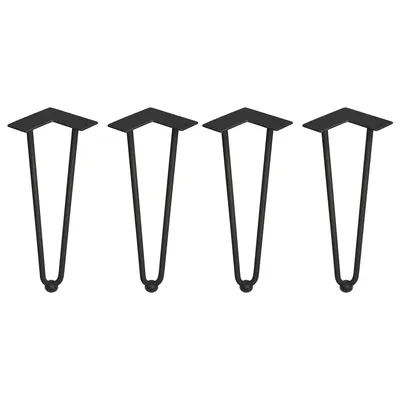 Produktbild von 4 Tischbeine Hairpin, Möbelfüsse 40cm, Stützfüße schwarz, Metall