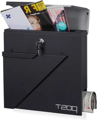 Produktbild von DIN A4 Briefumschlagbox - Schwarz Silber - Verzinktes Stahl - 37 x 37 x 13 cm - Standard