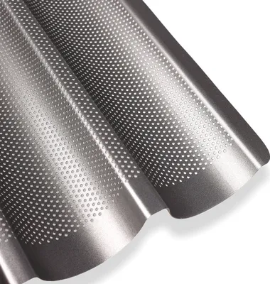 Produktbild von Schramm® Baguetteblech Baguette- Backblech Baguetteblech Backform mit Antihaftbeschichtung für 3 Baguettes 38,5 x 28,5 cm