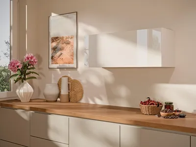 Produktbild von Hochglanz Küche Hängeschrank Weiß 90x35x32 cm Push-to-Open Klappfront