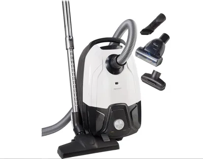 Produktbild von Hanseatic Bodenstaubsauger Carbon Optik, Platzsparend verstaubar, Unter 75dB, 800 W, mit Beutel