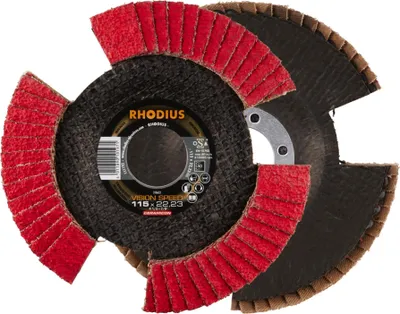 Produktbild von RHODIUS TOPline VISION SPEED Fächerschleifscheibe 115 x 22,23 mm K40 10 Stk