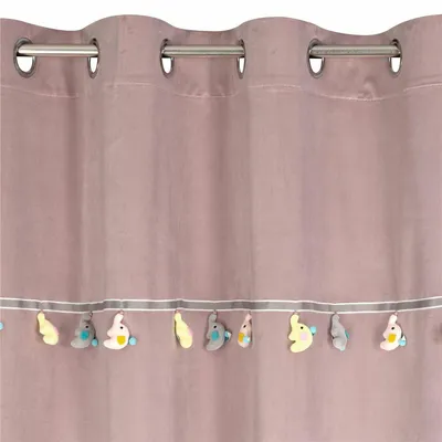 Obrázok produktu pre Záves do detskej izby s očkami Sloni 140x250cm Púdrovo ružová