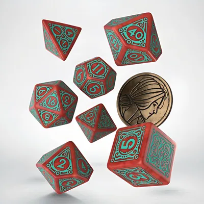Image de Q-Workshop The Witcher Jeu de dés - Triss - Merigold l'Intrépide (7 pièces + une pièce)