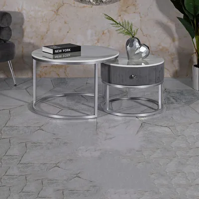 Produktbild von Daza - Couchtisch, 70x70x45h cm Grau, mit Schublade