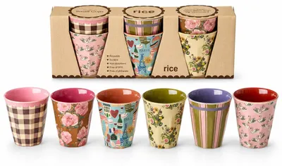 Produktbild von RICE Melaminbecher Bon Vivant 6er Set 160 ml BPA-frei spülmaschinenfest bunt