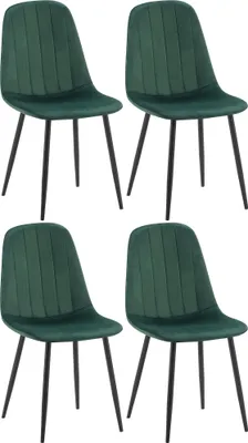 Produktbild von 4er Set Esszimmerstuhl HLO-CP33 Samt  grün