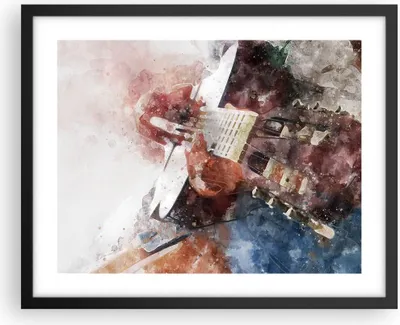 Produktbild von Gerahmtes Poster - Schwarzer Rahmen - Gitarre Musik - 50x40 cm - Wand Bild - Wanddeko - Wandbilder - Kunstposter - Wandposter - Bilderrahmen - Bilder - Kunstdruck - Wandbild - P2BAA50x40-4000