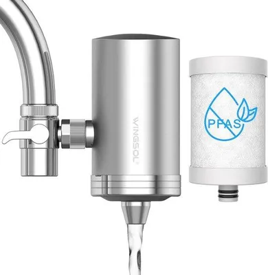 Image de Système de filtration d'eau en acier inoxydable pour robinet, durable, 320 g, réduit les métaux lourds