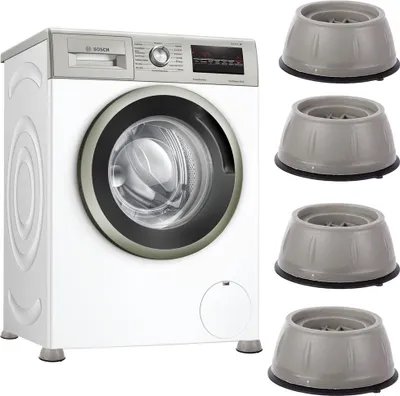 A Bosch washing machine and four anti-vibration pads.