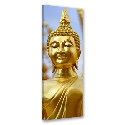 Produktbild von Leinwandbild Goldener Buddha 30x90 Feeby Gold bild für die wand bereit zum aufhängen