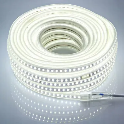 Obrázok produktu pre pcning LED pás 20M 220V 230V 5730 120 led/m s EÚ zástrčkou, 20 metrov 6000K studená biela LED pás s napájaním Vonkajšie (studená biela, 20.00)