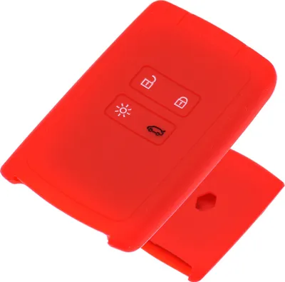 Produktbild von Auto Schlüssel Hülle Silikon Schutz Cover Rot kompatibel mit Renault Megane Kadjar Clio Captur 4 Tasten KEYLESS SMARTKEY