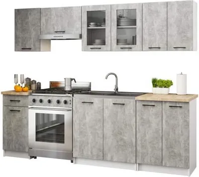 Obrázek produktu pro Kuchyňská sestava OLIVIA 2,4m Beton / Dub Sonoma