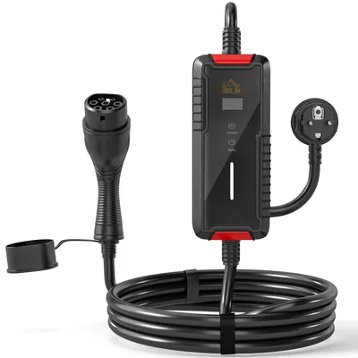 Image de Chargeur pour véhicule électrique - Type 2 - 3,7 kW - Câble de 5 mètres - 6–16 A - Indice de protection IP65 - Noir