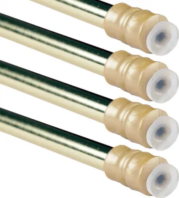 Produktbild von Klemmstange 40-60cm Gold (2er-Pack), ausziehbare Gardinenstange ohne Bohren, Metall Spannstange mit Schraubtechnik & Saugnapf, rutschfest, Ø10mm