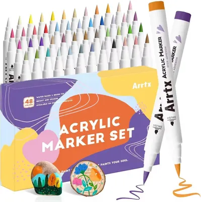 Produktbild von Kunstmarker, 120 Farben, ungiftig und wasserfest, 48 Farben