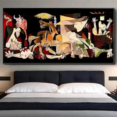 Obrázek produktu pro Guernica, Picasso, obrazy na plátně, nástěnné plakáty a tisky, Picassovy fotografie, nástěnná dekorace, 60 x 120 cm, bez rámu
