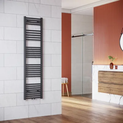 Immagine prodotto di SONNI - Asciugatore per asciugamani da parete, 1600x400 mm, colore antracite, collegamento centrale, potenza termica: 739 Watt, senza resistenza