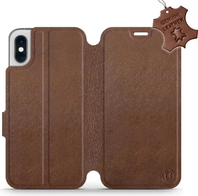 Produktbild von Echtleder Handyhülle für iPhone X, Mobiwear Leather, Braun